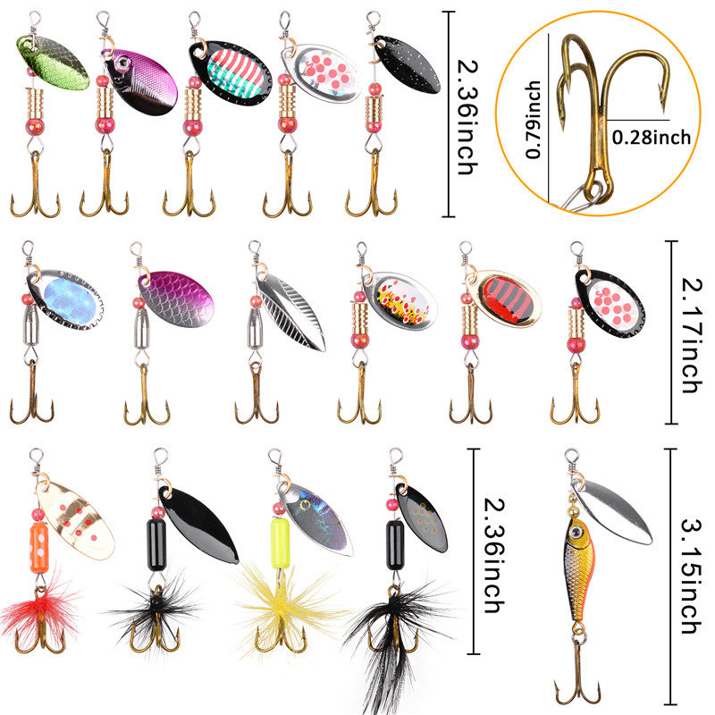 5/10/16 pçs spinner iscas de p - Fishing Hook Treble avaliação e preço