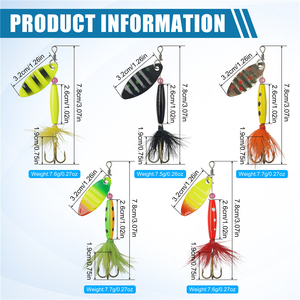 5/10/16 pçs spinner iscas de p - Fishing Hook Treble avaliação e preço