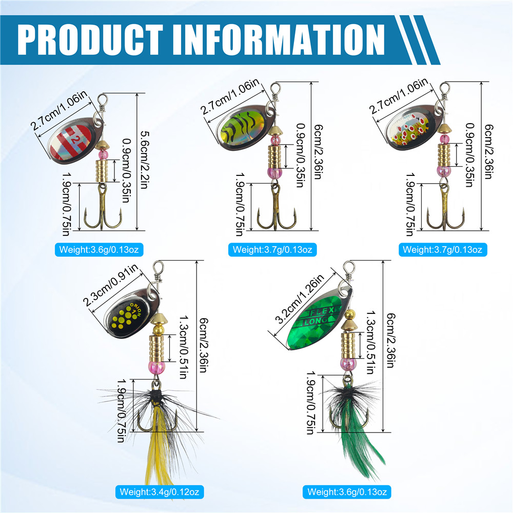 5/10/16 pçs spinner iscas de p - Fishing Hook Treble avaliação e preço